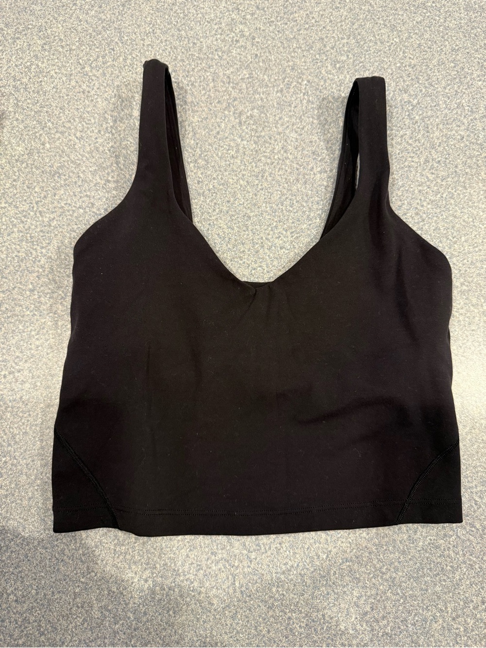 Lululemon align Black V-Neck Cropped Tank Top Sz 4